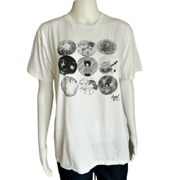 Japanese Harajuku Anime White 100% Cotton Oversized T-Shirt - Picture 1 of 5